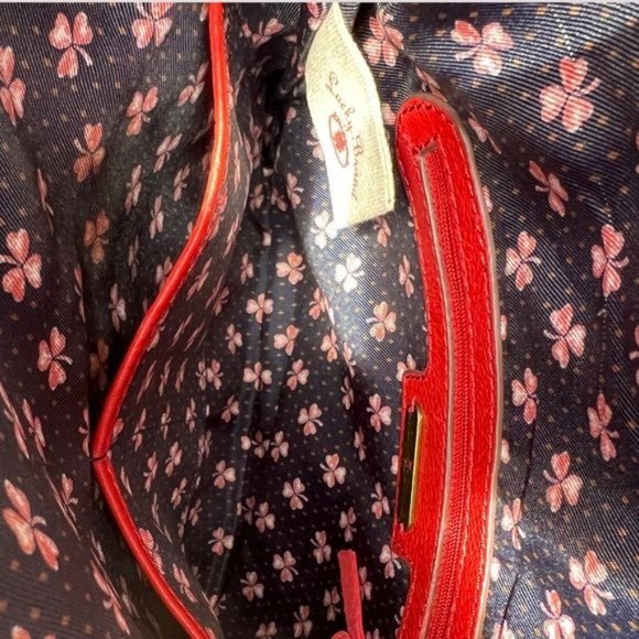 Vintage Lucky Brand Red Leather Hobo Bohemian Shoulder Bag Purse Retro Style main image 9